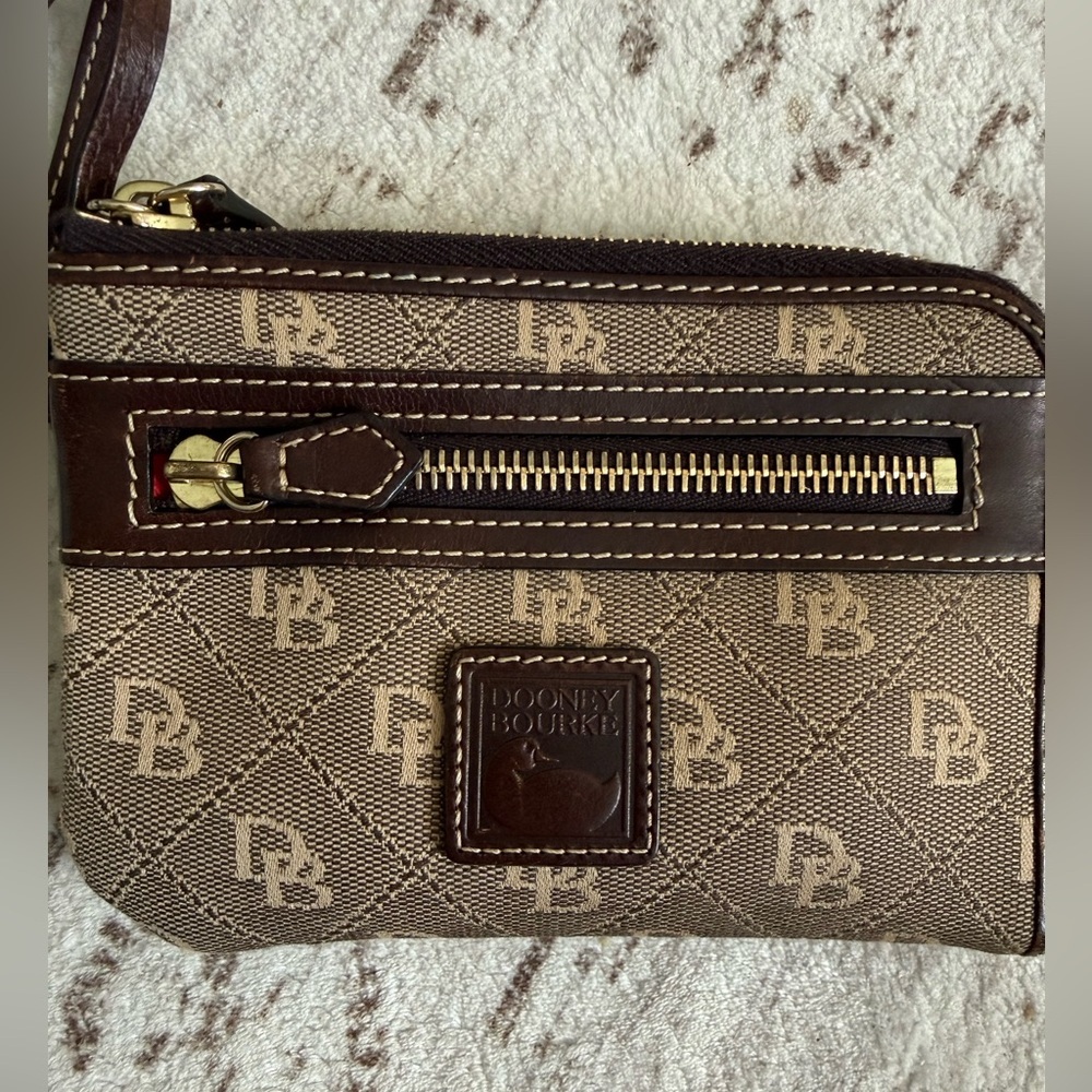 Dooney & Bourke Tan and Brown wristlet Wallet